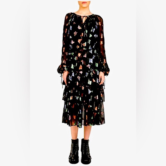 NWT Kooples Black Butterfly Bomb Dress - Picture 1 of 15